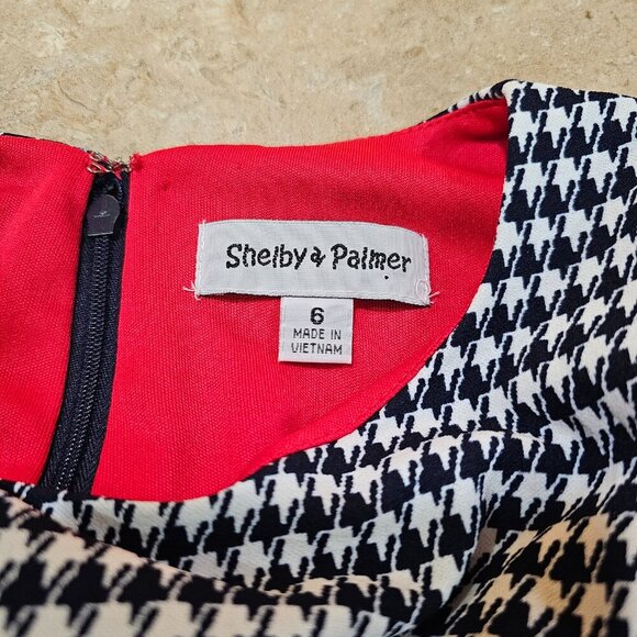 NWT Women's Shelby & Palmer Houndstooth Dress Navy and White Size 6 - Picture 6 of 9